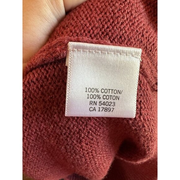 Banana Republic Mens Soft Sweater 2 Pocket 1/4 Button Red Maroon size Medium - Picture 7 of 7